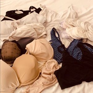 Nursing Bras (Large / 36C 38D) + Pads! Huge lot!